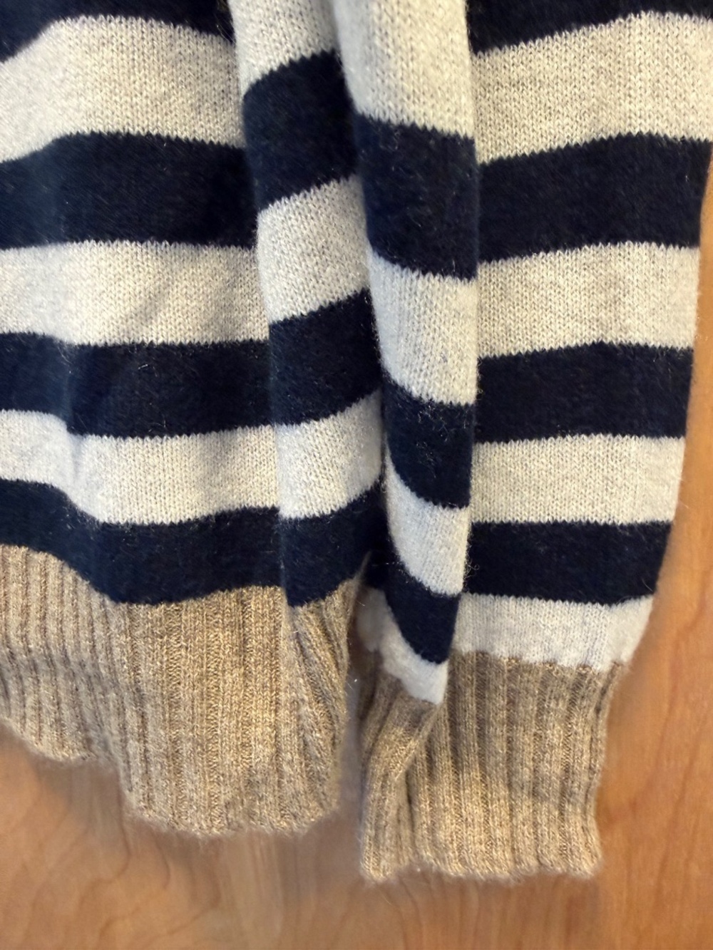 Jumper 1234 Stripe Collar Cashmere Pullover Navy, Cream  Size 1 Small - Picture 12 of 13